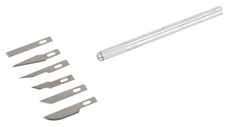 Vulcan JL71220 Hobby Knife Set, High Carbon Steel Blade, Silver Handle
