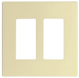 Eaton Cooper Wiring PJ PJS262LA Wallplate, 4.87 in L, 4.94 in W, 2 -Gang, Polycarbonate, Light Almond, High-Gloss