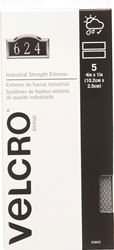VELCRO Brand 90800 Fastener, 1 in W, 4 in L, Nylon, Titanium, Rubber Adhesive