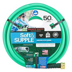 Swan CSNSS58050 Heavy-Duty Garden Hose, 5/8 in, 50 ft L, Female, PVC, Green