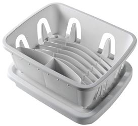 Camco 43511 Dish Drainer and Tray, Plastic, White, 11.69 in L, 9-1/2 in W, 4-3/4 in H, Pack of 2