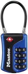 Master Lock 4697D Luggage Lock, 1/8 in Dia Shackle, 1-1/2 in H Shackle, Steel Shackle, Metal Body, 1-3/8 in W Body