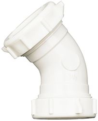 Plumb Pak PP55-7W Drain Pipe Elbow, 1-1/2 in, Slip-Joint, PVC, White