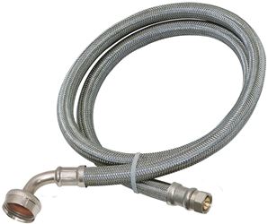 Ez-Flo 41042 Braided Dishwasher Connector Hose, 3/4 in Inlet, FHT Inlet, 3/8 in Outlet, Compression Outlet, 5 ft L