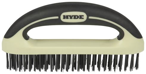 Hyde 46837 Wire Brush, 1-1/4 in W Brush, HCS Bristle, Soft Grip Handle