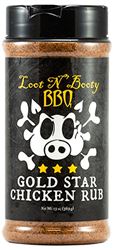 Loot N Booty BBQ OW88251 Gold Star Chicken Rub, 13 oz, Bottle