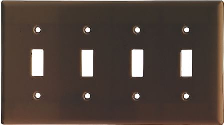 Eaton Wiring Devices 2154B-BOX Wallplate, 4-1/2 in L, 8.19 in W, 4 -Gang, Thermoset, Brown, High-Gloss