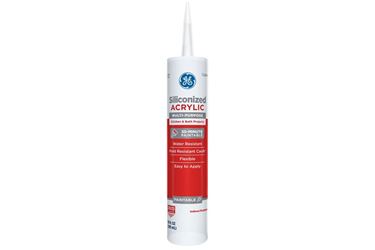 GE Siliconized Multi-Purpose Acrylic 2876713 Kitchen & Bath Caulk, Clear, 2 to 7 days Curing, 10 fl-oz Cartridge, Pack of 12