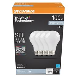 Sylvania Natural 41294 LED Bulb, A21 Lamp, 100 W Equivalent, E26 Medium Lamp Base, Dimmable, Frosted