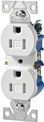 Eaton Wiring Devices TR270W-BOX Duplex Receptacle, 2 -Pole, 15 A, 125 V, Push-in, Side Wiring, NEMA: 5-15R, White