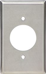 WALL PLATE RND HOLE 1G SS 1PK