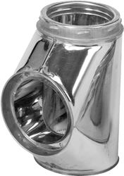 Selkirk 206100 Insulated Chimney Tee with Cap, 6-1/4 in Connection, Stainless Steel