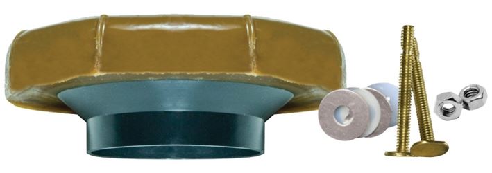 Fluidmaster 7512 Flanged Wax Seal and Bolts, Plastic, For: 3 in and 4 in Waste Lines