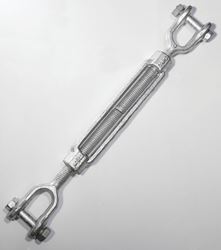 BARON 19-1/2X6 Turnbuckle, 2200 lb Working Load, 1/2 in Thread, Jaw, Jaw, 6 in L Take-Up, Galvanized Steel
