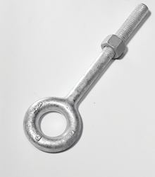 BARON 24-5/8X6 Eye Bolt, 5/8 in Thread, 3 in L Thread, 1-1/4 in ID x 2-1/2 in OD Dia Eye, 6 in L Shank, Galvanized Steel