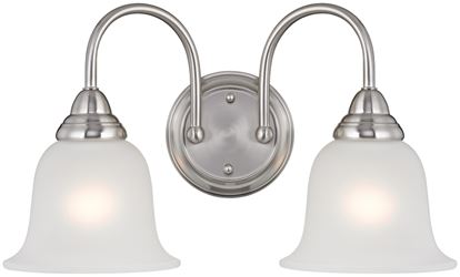 Boston Harbor LYB130928-2VL-BN Wall Sconce, 60 W, 2-Lamp, A19 or CFL Lamp, Steel Fixture, Brushed Nickel Fixture