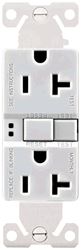 Eaton Wiring Devices SGF20W GFCI Duplex Receptacle, 2 -Pole, 20 A, 125 V, Back, Side Wiring, NEMA: 5-20R, White