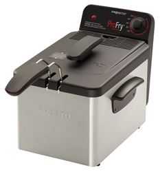 Presto ProFry Series 05461 Electric Deep Fryer, 8 Cup Food, 2.8 L Oil Capacity, 1800 W, Adjustable Thermostat Control