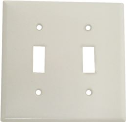Eaton Wiring Devices 2139W-BOX Wallplate, 4-1/2 in L, 4-9/16 in W, 2 -Gang, Thermoset, White, High-Gloss, Pack of 10