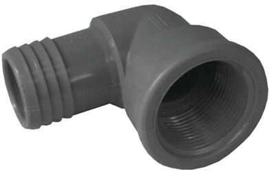 Boshart UPVCFE-12 Combination Pipe Elbow, 1-1/4 in, Insert x FPT, 90 deg Angle, PVC, Black