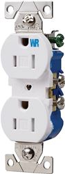 Eaton Wiring Devices TWR270W Duplex Receptacle, 2 -Pole, 15 A, 125 V, Push-in, Side Wiring, NEMA: 5-15R, White