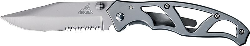 Gerber 22-48443 Folding Pocket Knife, 3.01 in L Blade, HCS Blade, 1-Blade, Silver Handle