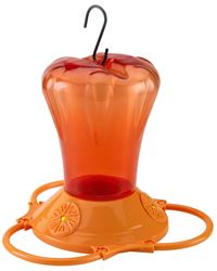 Stokes Select 38125 Bird Feeder, 34 oz, 3-Port/Perch, Plastic, Orange, 7-1/2 in H