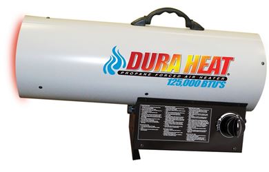 Dura Heat GFA125A Forced Air Heater, 100 lb Fuel Tank, Liquid Propane, 70000/85000/125000 Btu, 99 % Efficiency