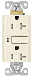 Eaton Wiring Devices TRSGF20LA GFCI Duplex Receptacle, 2 -Pole, 20 A, 125 V, Back, Side Wiring, NEMA: 5-20R