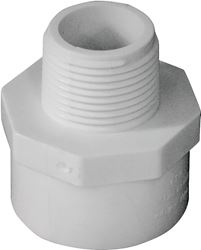 IPEX 435616 Reducing Pipe Adapter, 1 x 3/4 in, Slip x MPT, PVC, White, SCH 40 Schedule, 450 psi Pressure