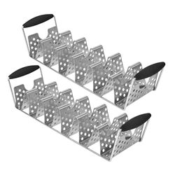 Blackstone 5551 Taco Rack, Stainless Steel, Silicone Handle, 17.71 in OAL