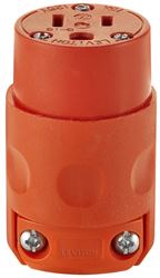 Leviton 515CV-OR Electrical Connector, 2 -Pole, 15 A, 125 VAC, NEMA: NEMA 5-15R, Orange