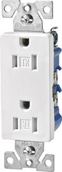 Eaton Wiring Devices TR1107W Duplex Receptacle, 2 -Pole, 15 A, 125 V, Push-in, Side Wiring, NEMA: 5-15R, White