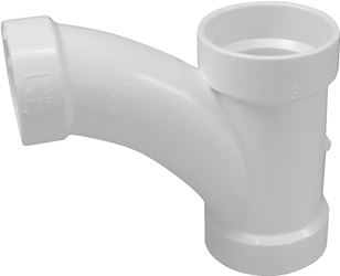 Canplas 194338 Reducing Combination Tee Pipe Wye, 4 x 4 x 3 in, Hub, PVC, White, SCH 40 Schedule