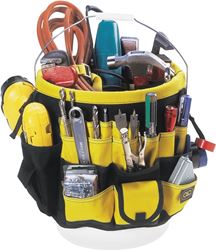 CLC Tool Works Series 4122 Bucket Tool Organizer, 61-Compartment, Rip-Stop Fabric, Black/Yellow