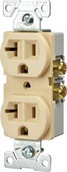 Eaton Wiring Devices BR20V Duplex Receptacle, 2 -Pole, 20 A, 125 V, Back, Side Wiring, NEMA: 5-20R, Ivory