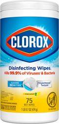 Clorox 01628 Disinfecting Wipes, Can, Liquid, Citrus, White