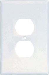 Eaton Wiring Devices 2142W-BOX Receptacle Wallplate, 5-1/4 in L, 3-1/2 in W, 1 -Gang, Thermoset, White, High-Gloss, Pack of 10