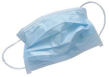 Exclusively Orgill SM-88 Face Mask, One-Size, 3-Layer, Blue, Elastic Ear Loop Fastening, Disposable