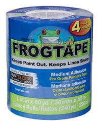 FrogTape 104956 Pro Grade Painters Tape, 60 yd L, 1.41 in W, Blue