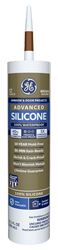 GE Advanced Silicone 2 2813701 Window & Door Sealant, Brown, 24 hr Curing, 10.1 fl-oz Cartridge, Pack of 12