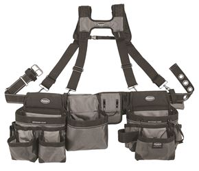 Bucket Boss 55135 Mullet Buster Suspension Rig, 52 in Waist, Poly Fabric, Gray, 29-Pocket