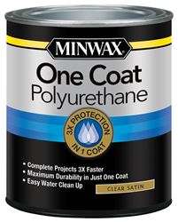 Minwax 356050000 Polyurethane, Satin, Liquid, Clear, 1 qt