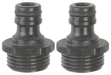 Gilmour 829084-1002 Hose End Adapter, 3/4 in, Male x Female, Polymer, Black