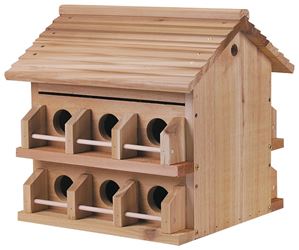 Heath M-12DP Bird House, 2-3/4 in W, 2-3/4 in D, 10 in H, Cedar/Redwood, Brown