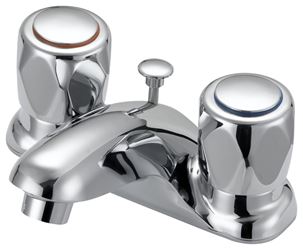 Boston Harbor F5120052CP Lavatory Faucet, 1.2 gpm, 2-Faucet Handle, 3-Faucet Hole, Metal/Plastic, Chrome Plated