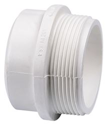 Canplas 192802 Pipe Adapter, 2 in, Spigot x MNPT, PVC, White