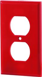 Eaton Wiring Devices 5132RD-BOX Receptacle Wallplate, 4-1/2 in L, 2-3/4 in W, 1 -Gang, Nylon, Red, High-Gloss, Pack of 15