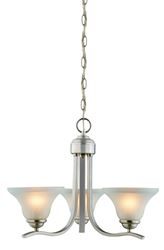 Boston Harbor 1571-3C Chandelier, 120 V, 60 W, 1-Tier, 3-Lamp, A19/CFL Lamp, Metal Fixture