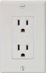 Eaton Wiring Devices C1507W Duplex Receptacle, 2 -Pole, 15 A, 125 V, Push-in, Side Wiring, NEMA: 5-15R, White